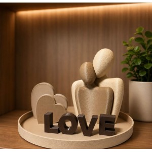 Sonsuz aşk 3D tasarım figür - romantik çift set 